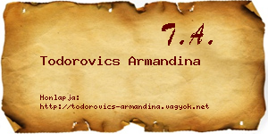 Todorovics Armandina névjegykártya